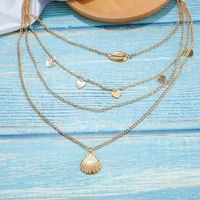 European And American Popular Fan-shaped Alloy Shell Necklace Nhgy155002 main image 4