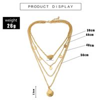 European And American Popular Fan-shaped Alloy Shell Necklace Nhgy155002 main image 6