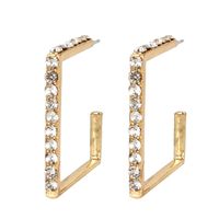 Korean Version Of Temperament Artificial Gemstone Letter-shaped Rhinestone Earrings Nhct155005 main image 1