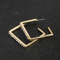 Korean Version Of Temperament Artificial Gemstone Letter-shaped Rhinestone Earrings Nhct155005 main image 3