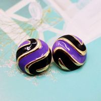 Korean Version Of The Popular Color Matching Round Drop 925 Silver Needle Stud Earrings Nhom155008 main image 4