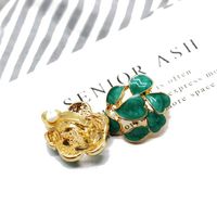 Green Leaves Hollow Round 925 Silver Needle Alloy Earrings Nhom155033 main image 5