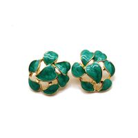Green Leaves Hollow Round 925 Silver Needle Alloy Earrings Nhom155033 main image 8