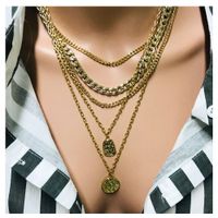Europäischer Und Amerikanischer Schmuck Übertriebene Mode Runde Anhänger Halskette Weibliche Kette Necklace 11920 main image 2