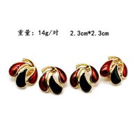 Fashion Black Red Drip Drop Leaf Shaped Earrings Nhom155076 main image 3