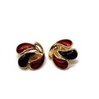 Fashion Black Red Drip Drop Leaf Shaped Earrings Nhom155076 main image 6