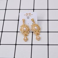 Europe And The United States Exaggerated Artificial Gemstone Pearl Alloy Earrings Nhnt155083 main image 4