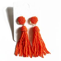 Fashion Color Tassel Rice Beads Woven Earrings Nhom155112 main image 3