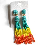 Fashion Color Tassel Rice Beads Woven Earrings Nhom155112 main image 4