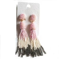 Fashion Color Tassel Rice Beads Woven Earrings Nhom155112 main image 5