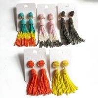 Fashion Color Tassel Rice Beads Woven Earrings Nhom155112 main image 6