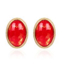 Womens Oval Acrylic Two-color Series Earrings Nhct155122 main image 4