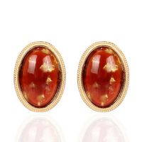 Womens Oval Acrylic Two-color Series Earrings Nhct155122 main image 6