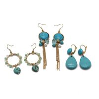 Vintage Old Style Turquoise Series Tassel Earrings Nhom155124 main image 2
