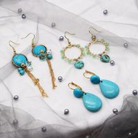 Vintage Old Style Turquoise Series Tassel Earrings Nhom155124 main image 4