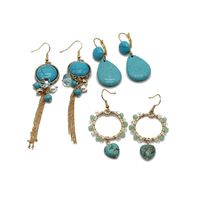 Vintage Old Style Turquoise Series Tassel Earrings Nhom155124 main image 6