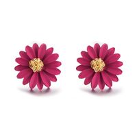 2019 Japan Und Südkorea Neue Europäische Und Amerikanische Mode Beliebte Legierung Sprüh Farbe Blumen Ohrringe Einfache Chrysanthemen Ohrringe main image 10