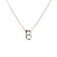 Colored Zircon Artificial Gemstone Letter Chain Necklace Nhyl155149 main image 24