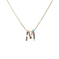 Colored Zircon Artificial Gemstone Letter Chain Necklace Nhyl155149 main image 7