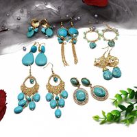 Fashion Turquoise Series Tassel Woven Earrings Nhom155156 main image 1