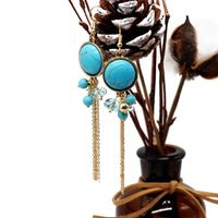 Fashion Turquoise Series Tassel Woven Earrings Nhom155156 main image 4