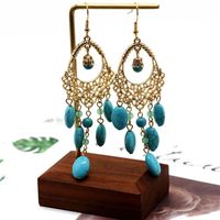Fashion Turquoise Series Tassel Woven Earrings Nhom155156 main image 8