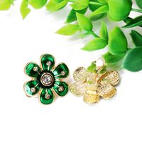 Red Green Glazed Flower Pearl Stud Earrings Nhom155160 main image 14