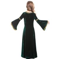 Halloween Vintage Medieval Girls Costume Dark Green Trumpet Sleeve Maxi Dress Nhfe155213 main image 6