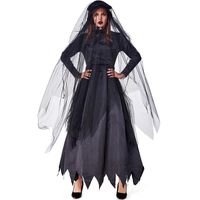 Disfraz De Novia Fantasma Zombie Carnaval Fiesta De Halloween Negro Nhfe155266 main image 1