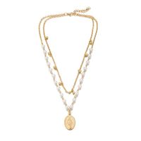 Fashion European And American Style Pearl Jesus Alloy Necklace Nhgy155059 sku image 1