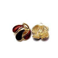 Fashion Black Red Drip Drop Leaf Shaped Earrings Nhom155076 sku image 2
