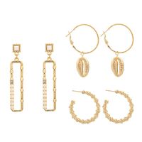 Temperament Wind Alloy Shell Pearl Earrings Nhgy155104 sku image 1