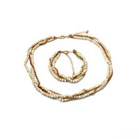 Hersteller Liefern Europäische Und Amerikanische Außenhandel Quadratische Weiße Türkis Farbene Halskette Twist Hand Gewebte Kette Halskette Armband Set sku image 3