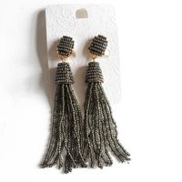 Fashion Color Tassel Rice Beads Woven Earrings Nhom155112 sku image 1