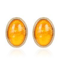 Womens Oval Acrylic Two-color Series Earrings Nhct155122 sku image 1