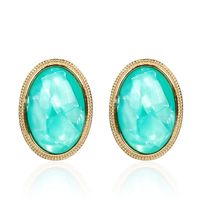 Womens Oval Acrylic Two-color Series Earrings Nhct155122 sku image 3