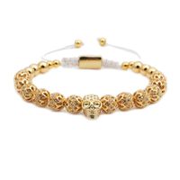 Croix-frontière Vente Chaude Micro Incrusté Zircon Couronne Tressé Réglable Bracelet Crâne Tête Bracelet Tissé Bracelet sku image 6