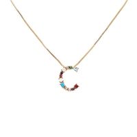 Englische Buchstabe Halskette 2019 Europäische Und Amerikanische Neue Farb Zirkon Halskette Diamant Nachname Englische A-z Buchstabe Halskette sku image 3