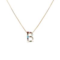 Colored Zircon Artificial Gemstone Letter Chain Necklace Nhyl155149 sku image 2