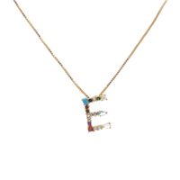 Colored Zircon Artificial Gemstone Letter Chain Necklace Nhyl155149 sku image 5