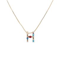 Englische Buchstabe Halskette 2019 Europäische Und Amerikanische Neue Farb Zirkon Halskette Diamant Nachname Englische A-z Buchstabe Halskette sku image 8