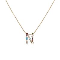 Anglais Lettre Collier 2019 Européen Et Américain Nouvelle Couleur Zircon Collier Diamant Famille Nom Anglais A- Z Lettre Collier sku image 13