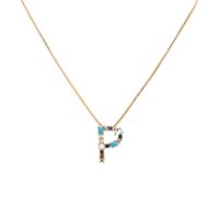 Englische Buchstabe Halskette 2019 Europäische Und Amerikanische Neue Farb Zirkon Halskette Diamant Nachname Englische A-z Buchstabe Halskette sku image 15