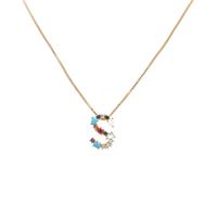 Englische Buchstabe Halskette 2019 Europäische Und Amerikanische Neue Farb Zirkon Halskette Diamant Nachname Englische A-z Buchstabe Halskette sku image 18