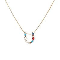 Englische Buchstabe Halskette 2019 Europäische Und Amerikanische Neue Farb Zirkon Halskette Diamant Nachname Englische A-z Buchstabe Halskette sku image 20