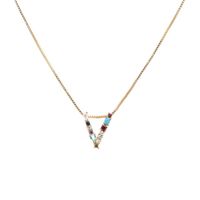 Colored Zircon Artificial Gemstone Letter Chain Necklace Nhyl155149 sku image 21