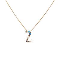 Englische Buchstabe Halskette 2019 Europäische Und Amerikanische Neue Farb Zirkon Halskette Diamant Nachname Englische A-z Buchstabe Halskette sku image 25