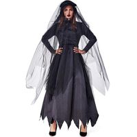 Halloween Party Carnival Black Zombie Ghost Bride Costume Nhfe155266 sku image 1