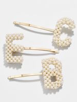 Hand-woven Letter Pearl Hairpin Nhlu155400 main image 3