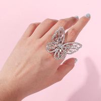 Fashion Hollow Three-dimensional Diamond Butterfly Ring Nhmd155401 main image 3